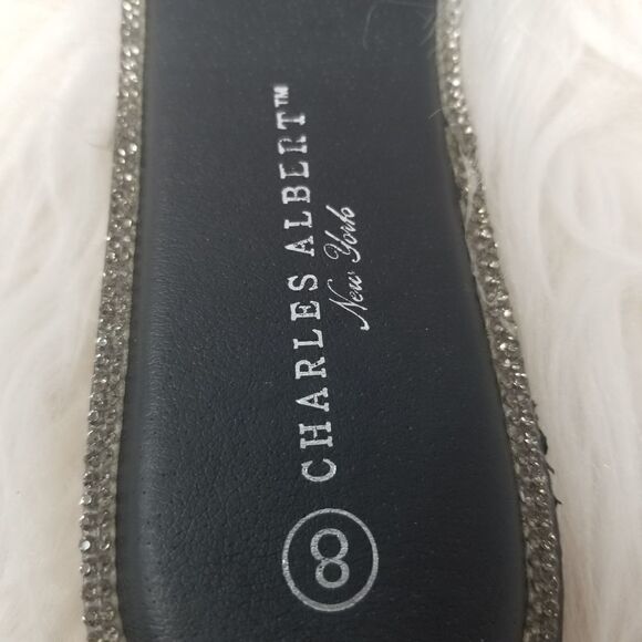 Charles Albert BLACK Shiny Slides. SIZE 8 - Picture 3 of 10